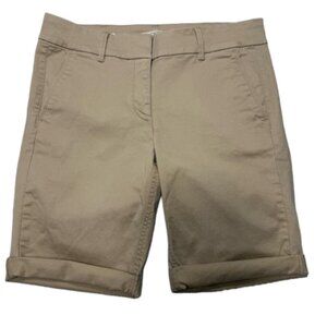 NWOT Loft Tan Bermuda Roll Shorts Size 6P #1676